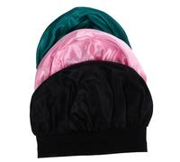 CALLARON 3pcs Satin Hair Bonnet Sleeping Cap Soft Elastic Band Hair Wrap for Women Night Sleep Cap While Sleeping