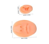 CALLARON 3pcs Silicone Body Piercing Practice Set Soft Fake Ear Nose Mouth Models for Jewelry Display Acupuncture Teaching Realistic Simulation Skin Color