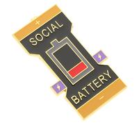 CALLARON 3pcs Social Battery Symbol Brooch Lapel Pin Adorable Psychology Badge for Clothes Scarf Hat Bag Accessory Convenient Durable Chic Fashion Accent for Women and Men
