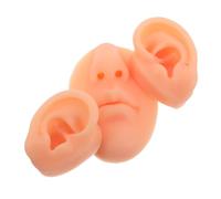 CALLARON 3pcs Soft Silicone Simulation Ear Model for Piercing Practice Flexible Fake Human Ear and Nose Mouth Models for Professional Makeup Teaching Tool