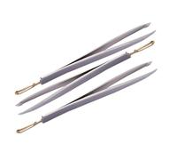 CALLARON 3Pcs Stainless Steel Eyebrow Clips Portable Brow Tweezers for Precise Hair Removal Lightweight Makeup Tool for Face Grooming and Shaping