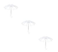CALLARON 3pcs Stylish Western Style Umbrella Lace Flower Parasol Decoration Small for Wedding Bride Bridal Umbrella Lace Handmade Embroidery