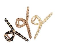 CALLARON 3pcs Vintage Hairpin Metal Hair Claw Clips Toothed Design for Hairstyle Clips for Hair Styling Accessories Use As Ponytail Random Color