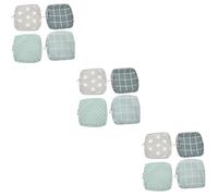 CALLARON 3sets Portable Menstrual Pad Bag Stylish Outdoor Sanitary Napkin Holder for Teen Compact Design for Travel Privacy Includes Gray Checkered Blue Checkered Gray Dots Green Dots 4pcs*3