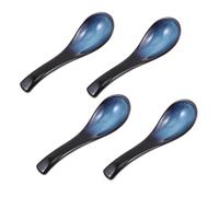 CALLARON 4 Pcs Ceramic Rice Spoon Japanese Retro Ceramic Spoon Smooth Surface Lightweight Blue Japanese-Style Design Easy to Store for Daily Life and Anniversaries