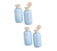CALLARON 4 Pcs Travel Bottles for Toiletries Refillable Plastic Lotion Shampoo Containers Leak Travel Bottles with Flip Caps in Blue for Convenient Packing