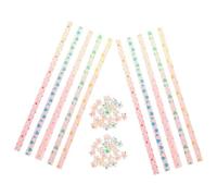 CALLARON 400pcs Double-Sided Pearl Heart Origami Paper Strips for Star Folding DIY Crafts, 5-Point Lucky Stars Paper Kit and Adults, Handmade Art Decoration Supplies