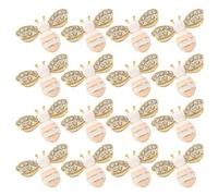 CALLARON 40pcs Handmade Flatback Bee Charms DIY Craft Props Miniature Bee Decoration for Phone Case Accessories and Hair Clip Decor, White No-hole Alloy Charms for Creative DIY Projects