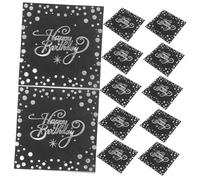 CALLARON 40Pcs Silver Foil Napkins for Birthday Party Decorations Soft Absorbent Disposable Paper Hand Towels for Cocktail Dinner Table Supplies Elegant Silver