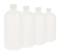 CALLARON 4pcs 1000ml Pe Plastic Reagent Bottles with Caps, Narrow Mouth Semi- Sample Storage Containers with Graduated Markings, Suitable for Laboratory Chemicals and Liquid Medicine