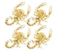CALLARON 4pcs 3d Metal Scorpion Car Emblems Stickers Decals Set Gold Automotive Exterior Badges for Cars and Motorcycles Sturdy for Men and Women