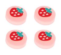 CALLARON 4pcs 4pcs Glow the Dark Silicone Joystick Caps with Strawberry Fruit Design for Gaming Controllers