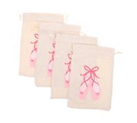 CALLARON 4pcs Ballet Tote for Young Dancers Stylish Drawstring Storage for Costumes Shoes Dance Classes and Enthusiasts Durable Canvas Design