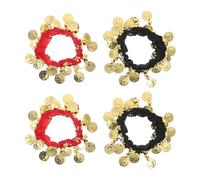 CALLARON 4pcs Belly Dance Accessories Wrist Bracelets Ankle Chains for Performance Dance Jewelry Decorations for Stage Celebration