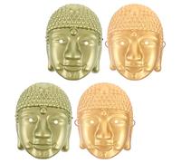 CALLARON 4pcs Buddha Head Mask Set for Halloween Carnival Cosplay - Realistic Chinese Style Meditating Buddha Face Statue Costume Accessories for Party