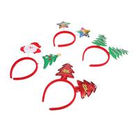 CALLARON 4Pcs Christmas Headbands Fun Hair Accessories for Party Comfortable Hoops Featuring Santa Reindeer Christmas Tree Designs for Adults