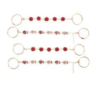 CALLARON 4pcs Crystal Rhinestone Rose Shoe Charms Chains Flower Decor for Women Casual Sandals Sneakers Bridal Costume DIY Accessories