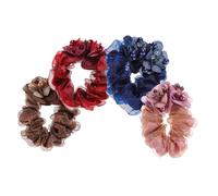 CALLARON 4pcs Elegant Women Hair Ties Elastic Ponytail Holder Hair Scrunchies Decorative Ties for Women Stretchy Bands for Fine Boho Style Accessories