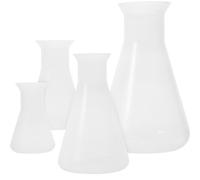 CALLARON 4pcs Erlenmeyer Flasks Set, Pp Conical Laboratory Bottles 50ml 100ml 250ml 500ml for Chemistry Experiments and Scientific Measurement