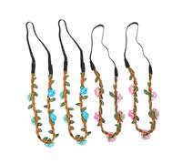 CALLARON 4pcs Floral Crown Garland Women Rose Headband Bridal Headpiece Hair Decoration for Wedding