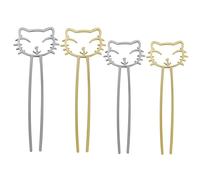 CALLARON 4pcs Hair Stick Cute Cat Hair Fork Styling Tool for Girls Women Accessories for Buns Parties
