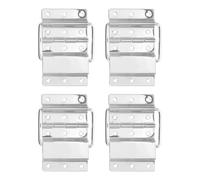 CALLARON 4pcs Heavy Duty Foldable Toolbox Hinge Made of Alloy Metal, Removable and Detachable Flight Case Support Hinge for Outdoor Storage Box and Wooden Box, Silver Finish