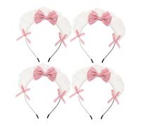 CALLARON 4pcs Lolita Lace Bow Headband Japanese Maid Cosplay Hair Accessories for Women and Lightweight Comfort Vintage Style for Party and Themed Events