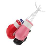 CALLARON 4pcs Mini Boxing Gloves Keychain Hanging Sports Gloves for Party Favors Car Mirror Ornament DIY Craft Accessories with Red Blue Black and