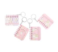 CALLARON 4pcs Miniature Notebook Keychain Kawaii Hanging Ornament Keychain Book Keyrings for Women Cute Decorative Keyrings Random Style