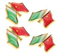 CALLARON 4pcs Pakistan China Flag Metal Brooch Pins Friendship Lapel Badge for Clothes Hats Backpacks Stylish National Travel Accessory