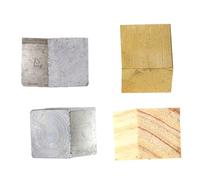 CALLARON 4pcs Physics Teaching Instrument Density Measurement Kit with Iron Cube, Aluminum Block, Copper Cube and Wooden Block for Middle School Science Experiments