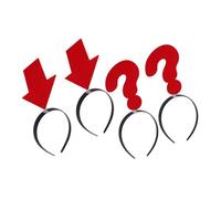 CALLARON 4pcs Question Mark Arrow Headbands Fun Party Costume Hair Accessories for Festivals Easy to Use Photo Props Comfortable Durable Headwear Decor for Memorable Moments