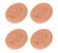 CALLARON 4pcs round Terracotta Bread Warmer Set for Kitchen Use, Porous Stoneware Material, Prevents Bread from Drying, for Gatherings and Thanksgiving Pastry Keeping