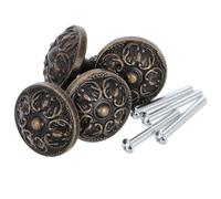 CALLARON 4pcs Rustic Cabinet Knobs Zinc Alloy Round Single Hole Cupboards Handle Vintage Style Modern Simplicity Easy to Install for DIY Project and Home Decor