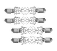 CALLARON 4pcs Silver Vintage Sweater Cardigan Clips for Women with Sparkling Rhinestone Inlays, Alloy Material, Wear-resistant and Compact Design, for Shawls and Cardigans