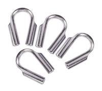 CALLARON 4pcs Stainless Steel Cable Fixing Thimble Protective Wire Rope Rigging Tool Ring Silver Heavy Duty Well Polished for Fixing and Protection of Steel Wire Ropes
