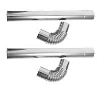 CALLARON 4pcs Stainless Steel Stove Pipes with Elbow Chimney Flue Extension, Heavy-Duty Thickened Design for Water Heater and Boiler, Easy Installation for Home Heating and Residential