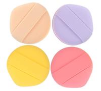 CALLARON 4pcs Thick Round Makeup Sponges Double-sided Blending Applicators Ribbon for Face Foundation Powder Puff Suitable for Wet and Dry Use