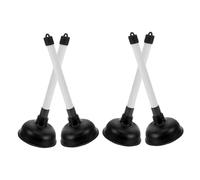 CALLARON 4pcs Toilet Bowl Unclogger with Rubber Cup Plunger for Maximum Seal Ergonomic Handle Drain Pump Multi Purpose Bathroom Sink Tub Drain Clog Remover Tool