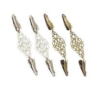 CALLARON 4pcs Vintage Shawl Clips Decorative Cardigan Brooches for Women Retro Collar Clips for Shawls Dresses Sweaters Durable Electroplated Alloy Timeless to Use