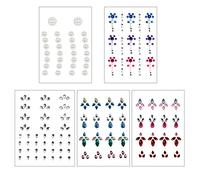 CALLARON 5 Sets of Face Jewels Stick-on Rhinestone Stickers for Makeup DIY Acrylic Eye and Forehead Gems Waterproof Facial Decals for Women for Parties and Festivals