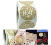 CALLARON 500pcs Kraft Paper Holiday Label Stickers Roll, Writable Packaging Labels for Christmas DIY, Self-Adhesive Seals for Wrapping and Scrapbooking