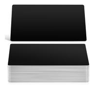 CALLARON 50Pcs Blank Metal Business Cards Black Aluminium 0.45Mm Sturdy Name Tag Cards for DIY Crafting and Professional Networking