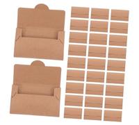 CALLARON 50PCS Brown Kraft Paper Card Sleeves for Credit Cards and Business Writable and Printable Holders for Organizing and Protecting