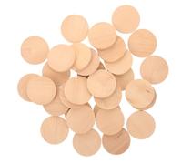 CALLARON 50pcs Engravable Round Wood Cutouts 35mm Unfinished Wooden Discs for DIY Crafts Natural Wood Slices Suitable for Art, Decoration and Woodcraft Projects