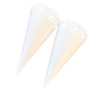CALLARON 50pcs Heart Pattern Lace Paper Flower Wrapping Tubes for DIY Bouquets White Biodegradable for Weddings Birthdays and Floral Arrangements