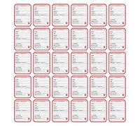 CALLARON 50pcs Information Label Safety Seat Sticker Coated Paper Red Quick Identification for Charts Daycare and Emergencies