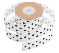 CALLARON 5cm White Polka Dot Wired Ribbon Spool 10 Yards X 2 for DIY Hair Bows, Party Decoration, Craft Wrapping, Wedding Favor Supplies
