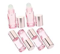 CALLARON 5ml Pink Glass Essential Oil Roller Bottles 6pcs Set Empty Perfume Bottles Glass Roller Balls for Travel Aromatherapy and