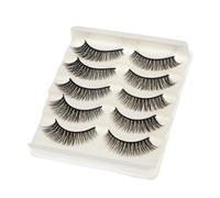 CALLARON 5pairs Natural False Eyelash Long Thick Lashes for Women White Box Packaging Fake Lashes for Halloween Party